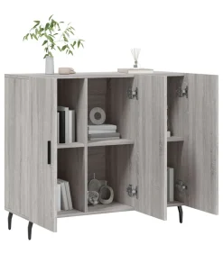Dressoir 90x34x80 cm bewerkt hout grijs sonoma eikenkleurig Meubels