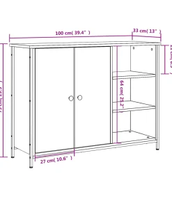 Hot Dressoir 100x33x75 cm bewerkt hout sonoma eikenkleurig Meubels