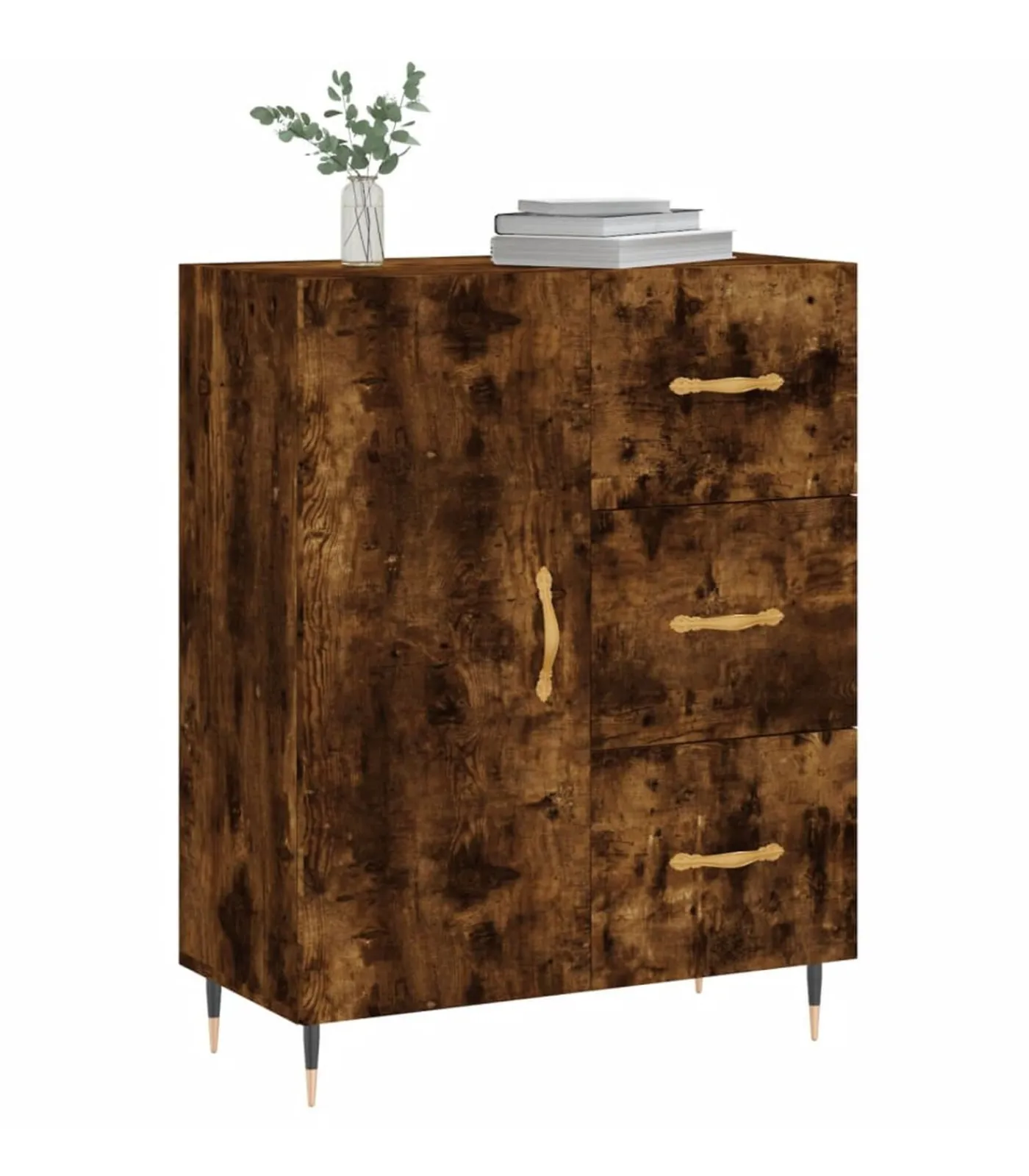 Clearance Dressoir 69,5x34x90 cm bewerkt hout gerookt eikenkleurig Meubels