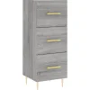 Hot Dressoir 34,5x34x90 cm bewerkt hout grijs sonoma eikenkleurig Meubels