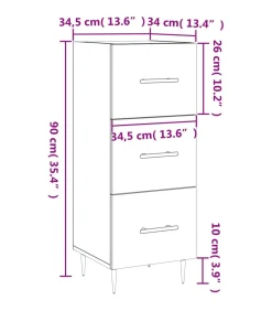 Hot Dressoir 34,5x34x90 cm bewerkt hout grijs sonoma eikenkleurig Meubels