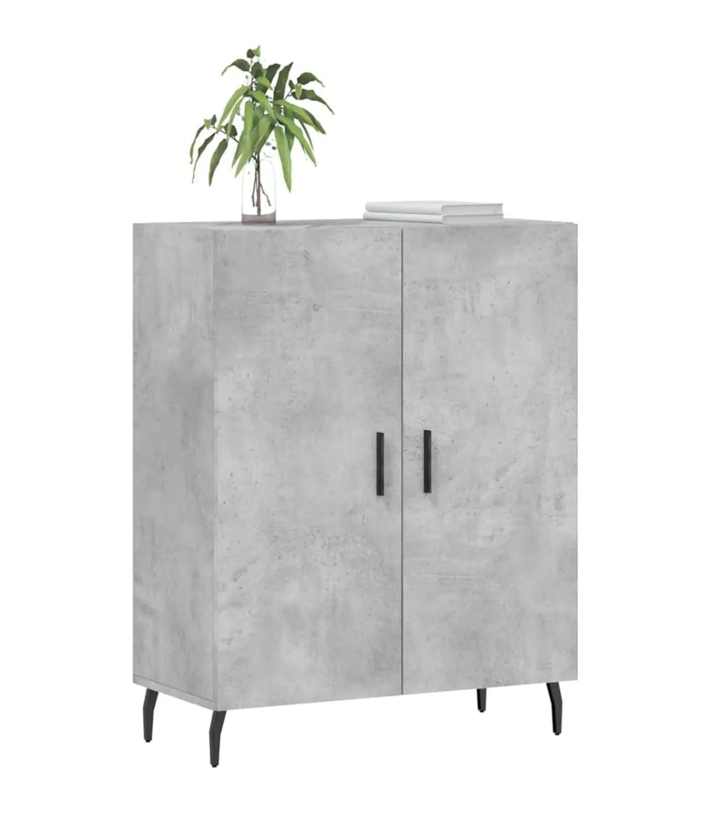 New Dressoir 69,5x34x90 cm bewerkt hout betongrijs Meubels