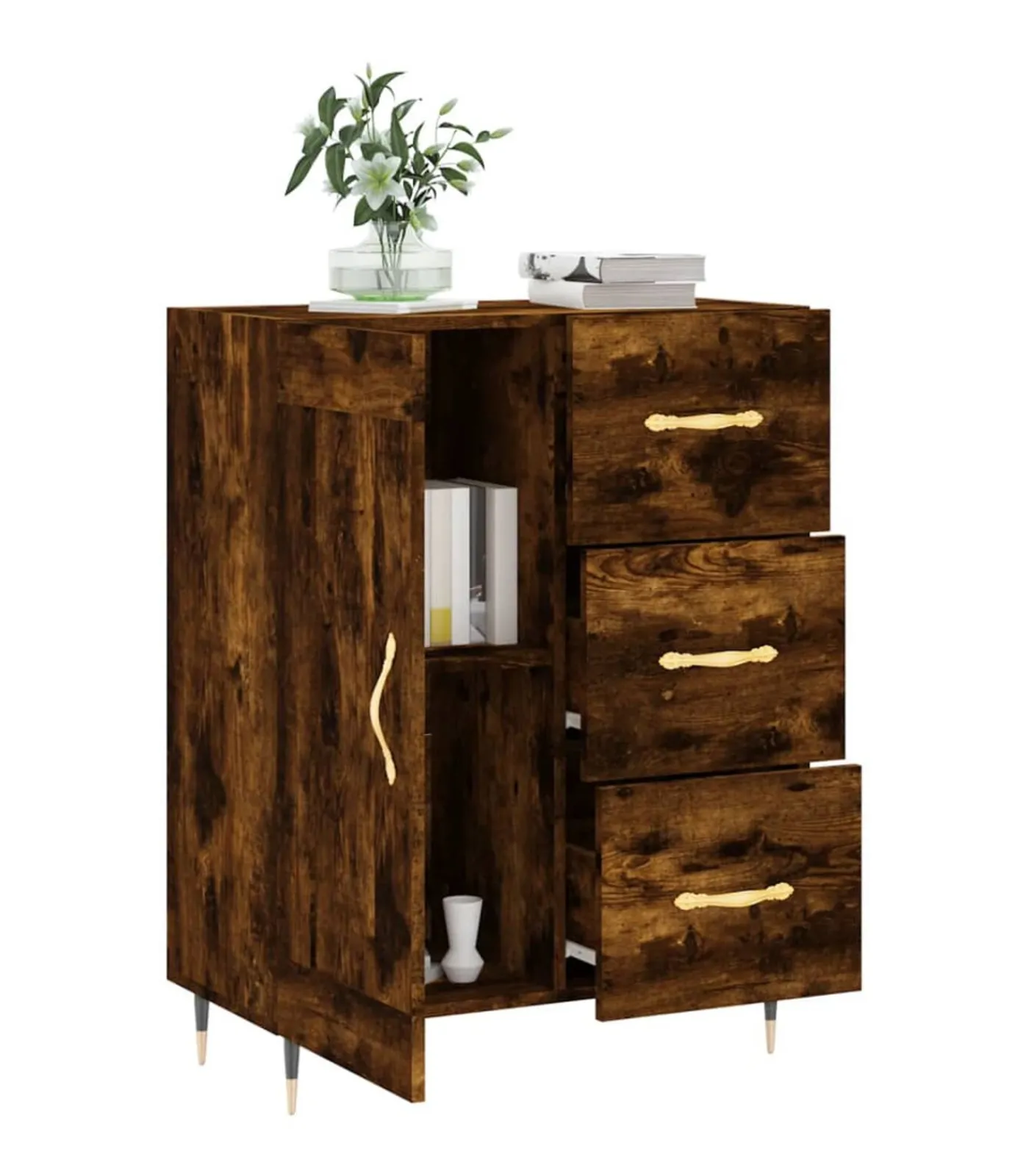 Best Dressoir 69,5x34x90 cm bewerkt hout gerookt eikenkleurig Meubels