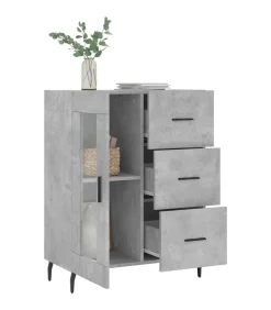 Dressoir 69,5x34x90 cm bewerkt hout betongrijs Meubels