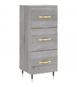 Best Dressoir 34,5x34x90 cm bewerkt hout grijs sonoma eikenkleurig Meubels