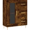 Clearance Dressoir 69,5x34x90 cm bewerkt hout gerookt eikenkleurig Meubels