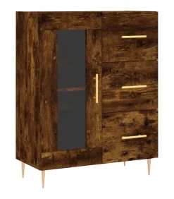 Clearance Dressoir 69,5x34x90 cm bewerkt hout gerookt eikenkleurig Meubels