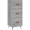 Outlet Dressoir 34,5x34x90 cm bewerkt hout grijs sonoma eikenkleurig Meubels