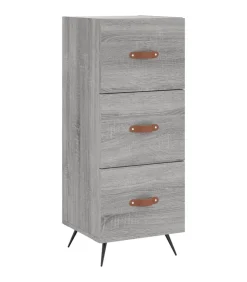 Outlet Dressoir 34,5x34x90 cm bewerkt hout grijs sonoma eikenkleurig Meubels
