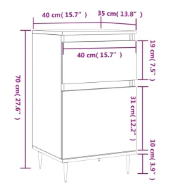 Outlet Dressoir 40x35x70 cm bewerkt hout gerookt eikenkleurig Meubels