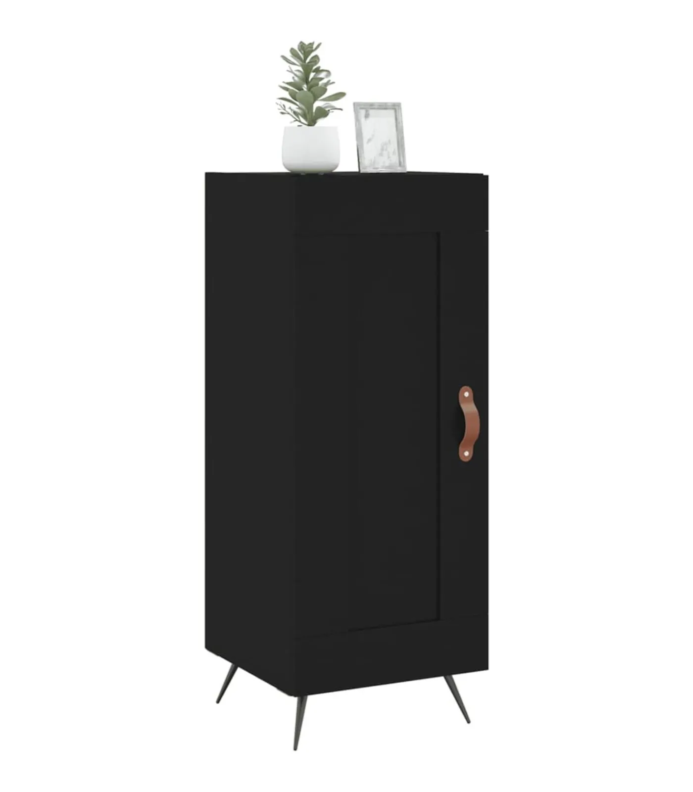 New Dressoir 34,5x34x90 cm bewerkt hout zwart Meubels