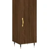 Outlet Dressoir 34,5x34x90 cm bewerkt hout bruin eikenkleur Meubels