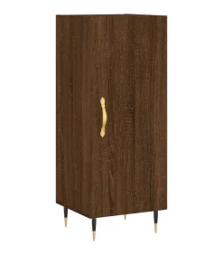 Outlet Dressoir 34,5x34x90 cm bewerkt hout bruin eikenkleur Meubels