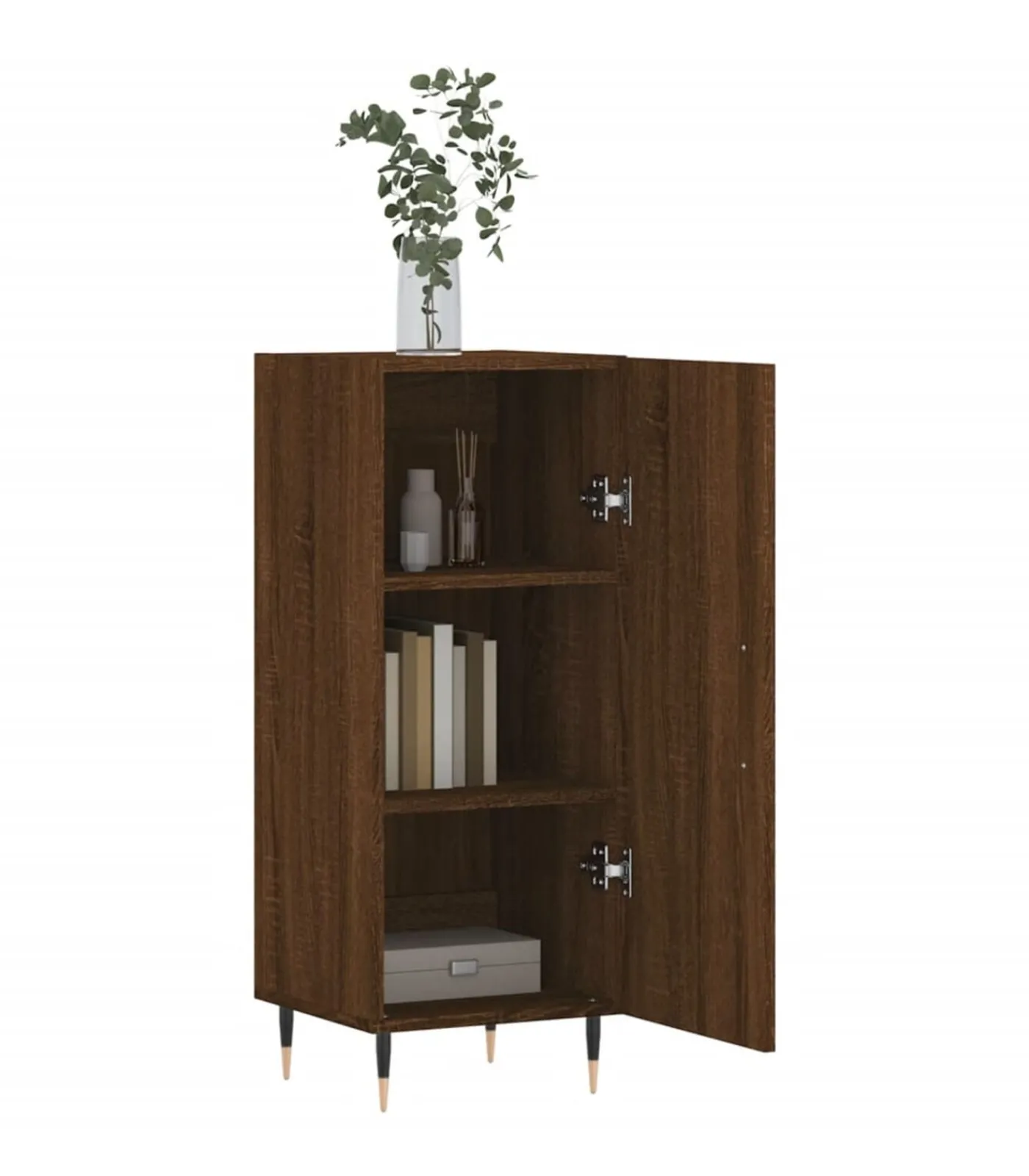 Outlet Dressoir 34,5x34x90 cm bewerkt hout bruin eikenkleur Meubels