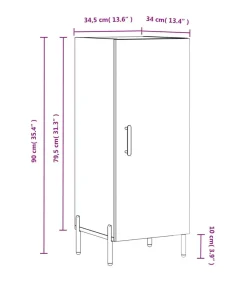 Sale Dressoir 34,5x34x90 cm bewerkt hout bruin eikenkleur Meubels