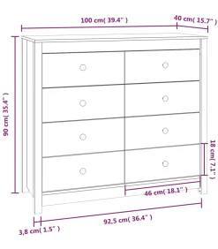 Hot Dressoir 100x40x90 cm massief grenenhout honingbruin Meubels