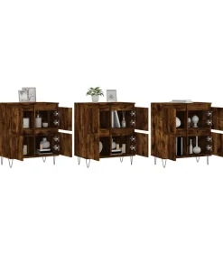 Online Dressoirs 3 st bewerkt hout gerookt eikenkleurig Meubels