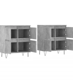 Sale Dressoirs 2 st bewerkt hout betongrijs Meubels