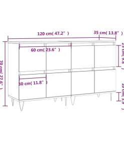 Sale Dressoirs 2 st bewerkt hout betongrijs Meubels
