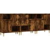 Discount Dressoirs 3 st 60x35x70 cm bewerkt hout gerookt eikenkleurig Meubels