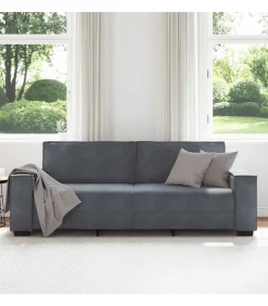 Outlet Driezitsbank 180 cm fluweel donkergrijs Zetels