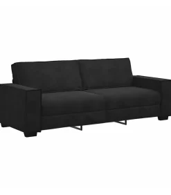 Discount Driezitsbank 180 cm fluweel zwart Zetels