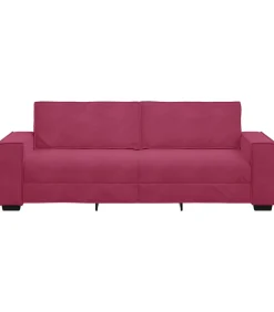 Online Driezitsbank 180 cm fluweel wijnrood Zetels