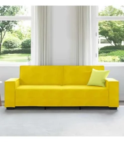 Outlet Driezitsbank 180 cm fluweel geel Zetels