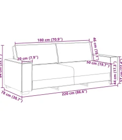 Outlet Driezitsbank 180 cm fluweel geel Zetels