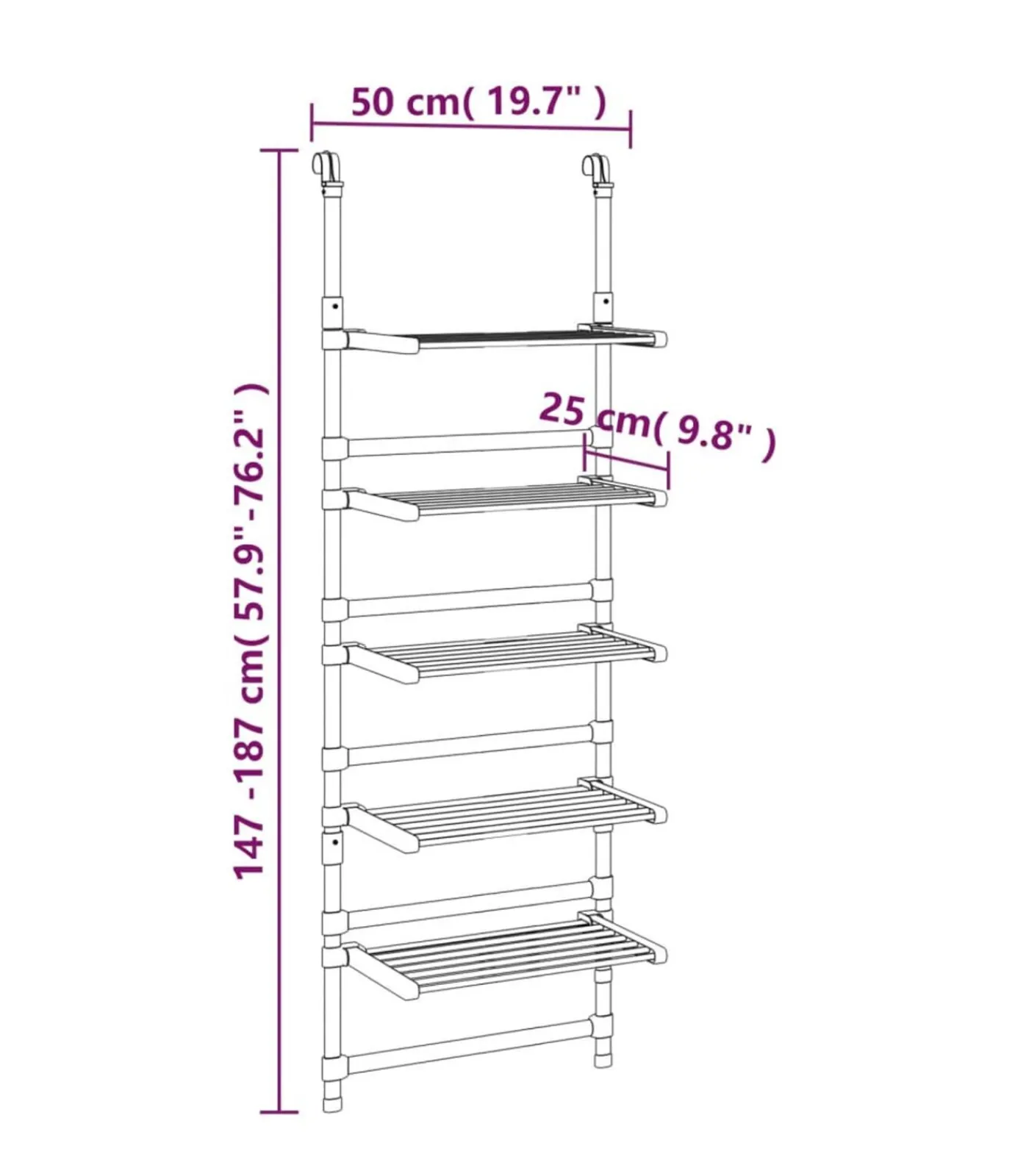Discount Droogrek 5-laags hangend aluminium Wassen & Strijken