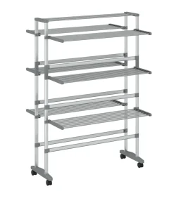Hot Droogrek met wieltjes 89x64x129 cm aluminium Wassen & Strijken