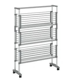 Hot Droogrek met wieltjes 89x64x129 cm aluminium Wassen & Strijken