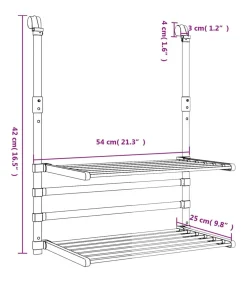 Outlet Droogrek voor balkon 54x25x42 cm aluminium Wassen & Strijken