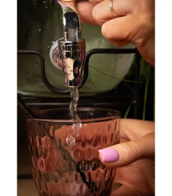 Hot Dubbele Drankdispenser - met houder - 2 x 4 liter Glazen & Karaffen