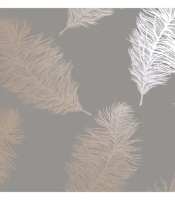 New Behang Fawning Feather grijs en roségoudkleurig Decoratie