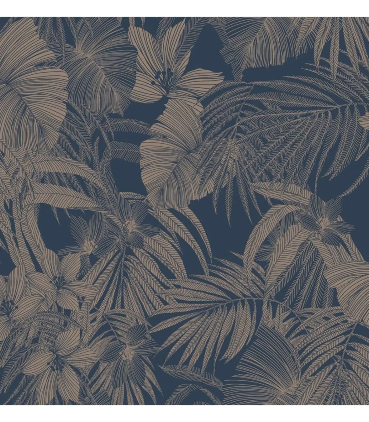 Behang Joelle zilverkleurig en blauw Decoratie