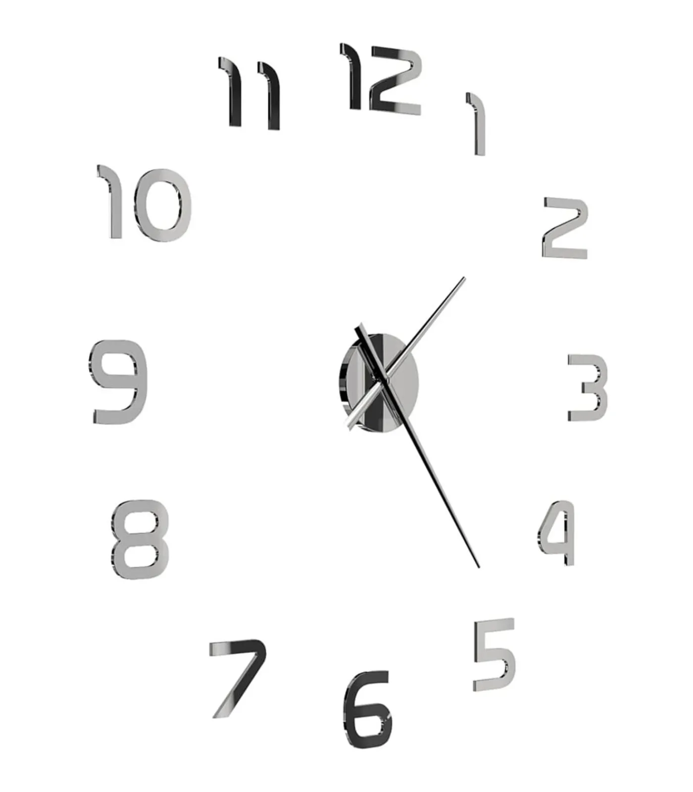 Sale 3D-wandklok 100 cm XXL modern zilverkleurig Klokken