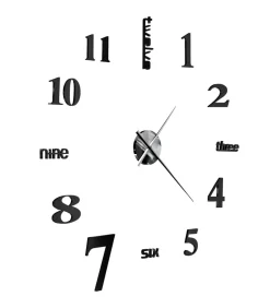 Hot 3D-wandklok 100 cm XXL modern zwart Klokken