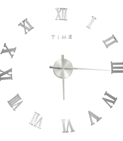 Clearance 3D-wandklok modern XXL 100 cm zilverkleurig Klokken