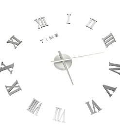 Clearance 3D-wandklok modern XXL 100 cm zilverkleurig Klokken