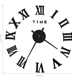 New 3D-wandklok modern XXL 100 cm zwart Klokken