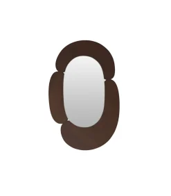 Outlet Eda - Ovale spiegel in donker mindihout 75 x 115 cm Spiegels