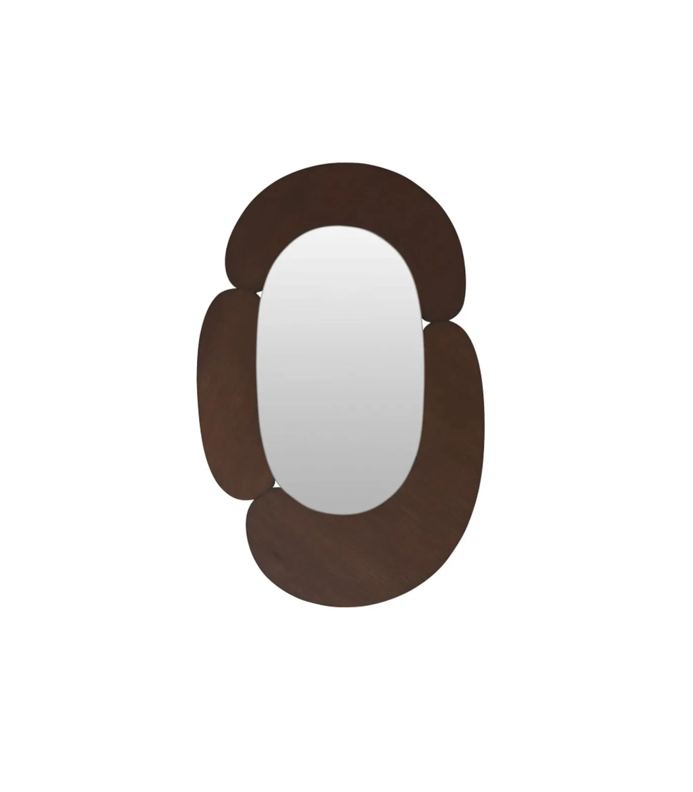 Outlet Eda - Ovale spiegel in donker mindihout 75 x 115 cm Spiegels