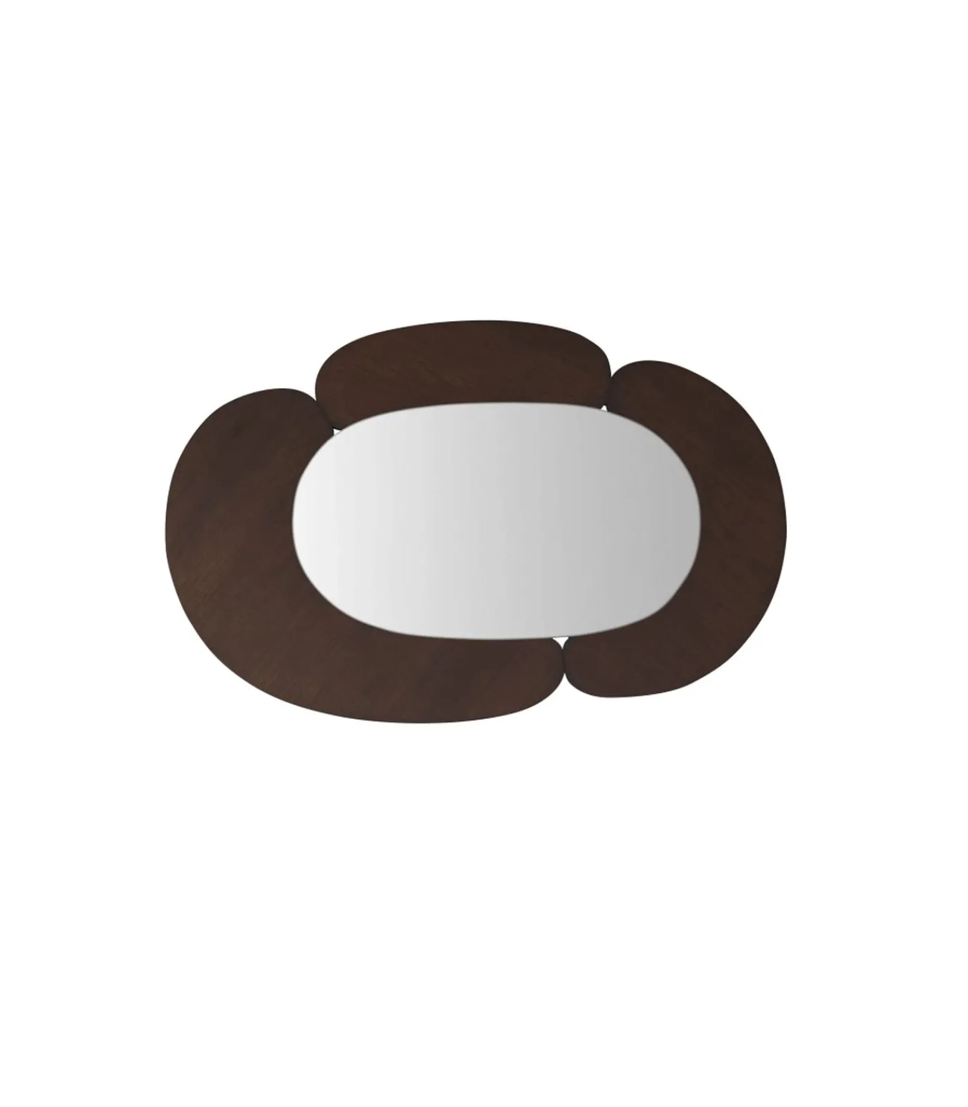 Outlet Eda - Ovale spiegel in donker mindihout 115 x 75 cm Spiegels