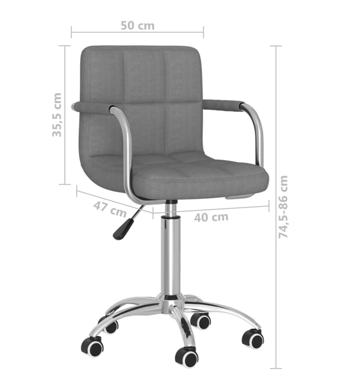 Hot Eetkamerstoel draaibaar stof lichtgrijs Stoelen