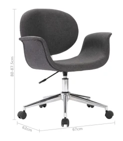 Clearance Eetkamerstoel draaibaar stof grijs Stoelen