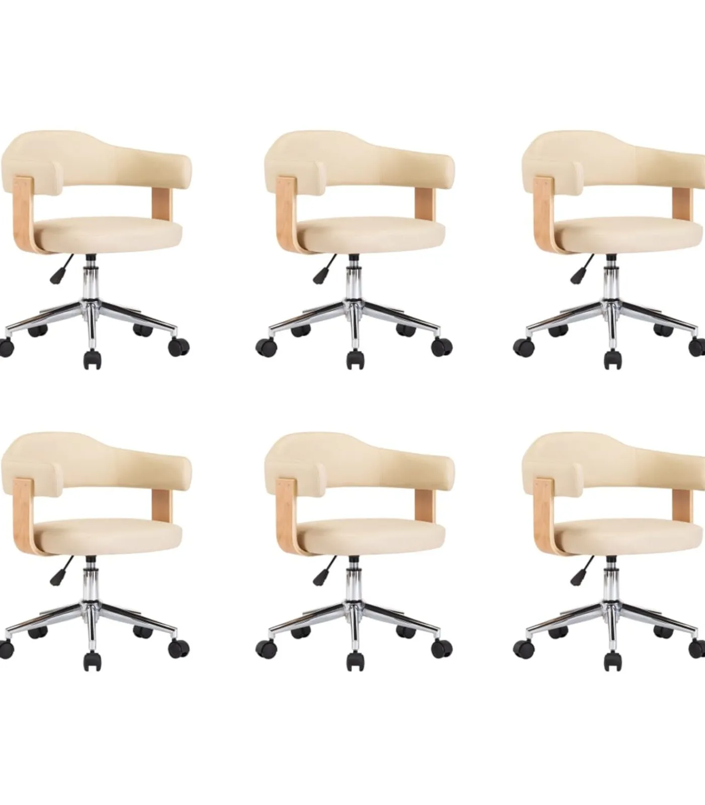 Sale Eetkamerstoelen 6 st draaibaar 6 st kunstleer crèmekleurig Stoelen