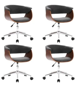 Sale Eetkamerstoelen 4 st draaibaar stof grijs Stoelen