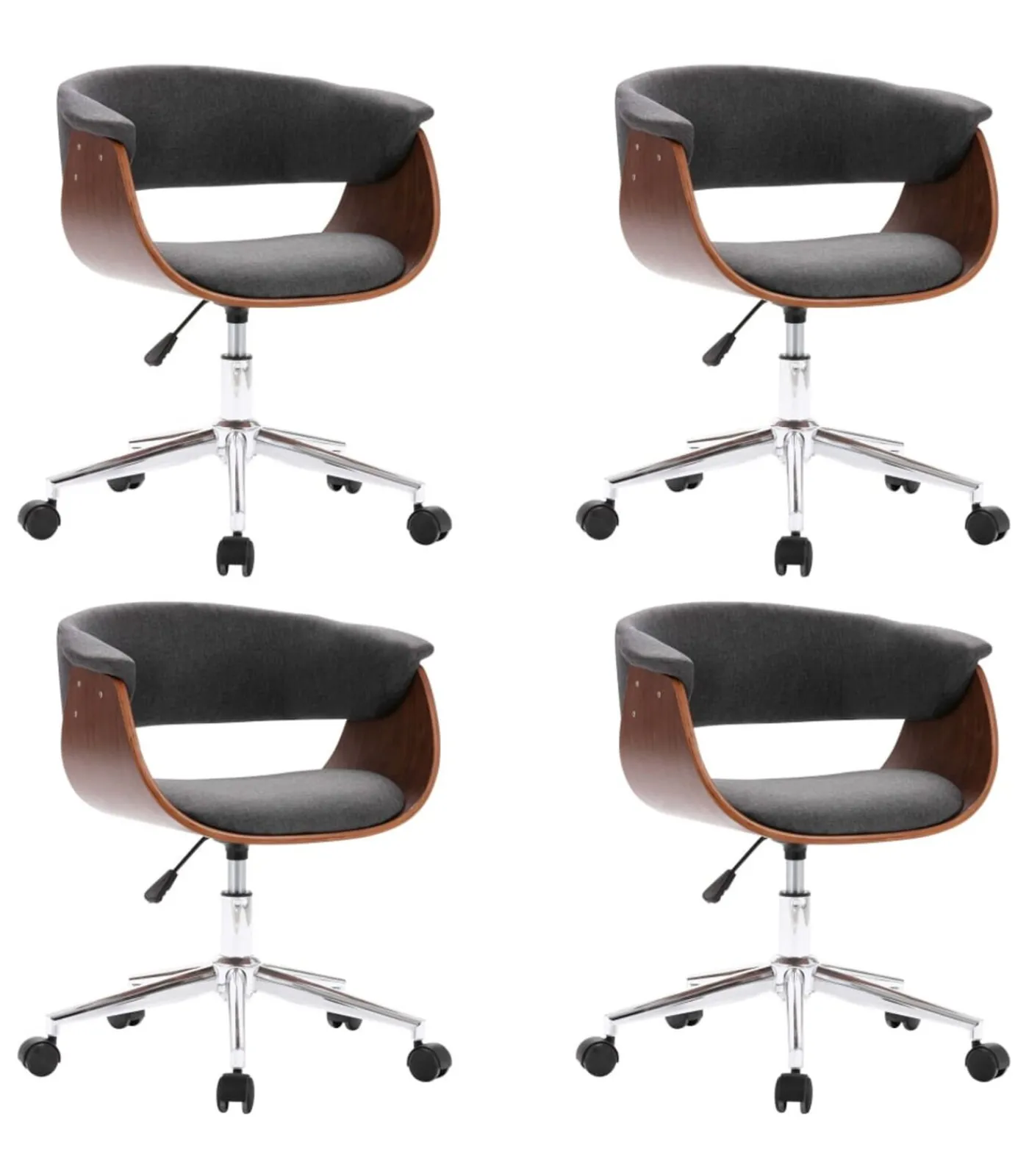 Sale Eetkamerstoelen 4 st draaibaar stof grijs Stoelen