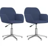 Online Eetkamerstoelen 2 st draaibaar stof blauw Stoelen